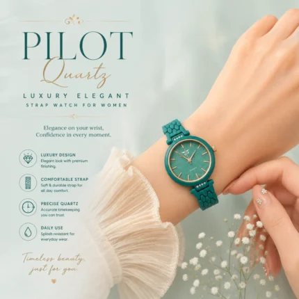 Pilot Quartz Luxury Elegant Strap Watch for Women