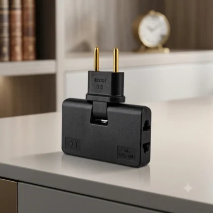Rotate EU Plug Converter 3 in 1 Rotatable Outlet Extender 180 Degree Extension Plug Mini Outlet Adapter,Black