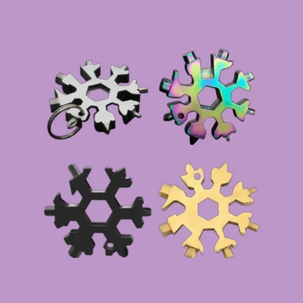 18 In 1 Snowflake Multi Tool Keychain Outdoor Survival Hex Wrench Screwdriver
