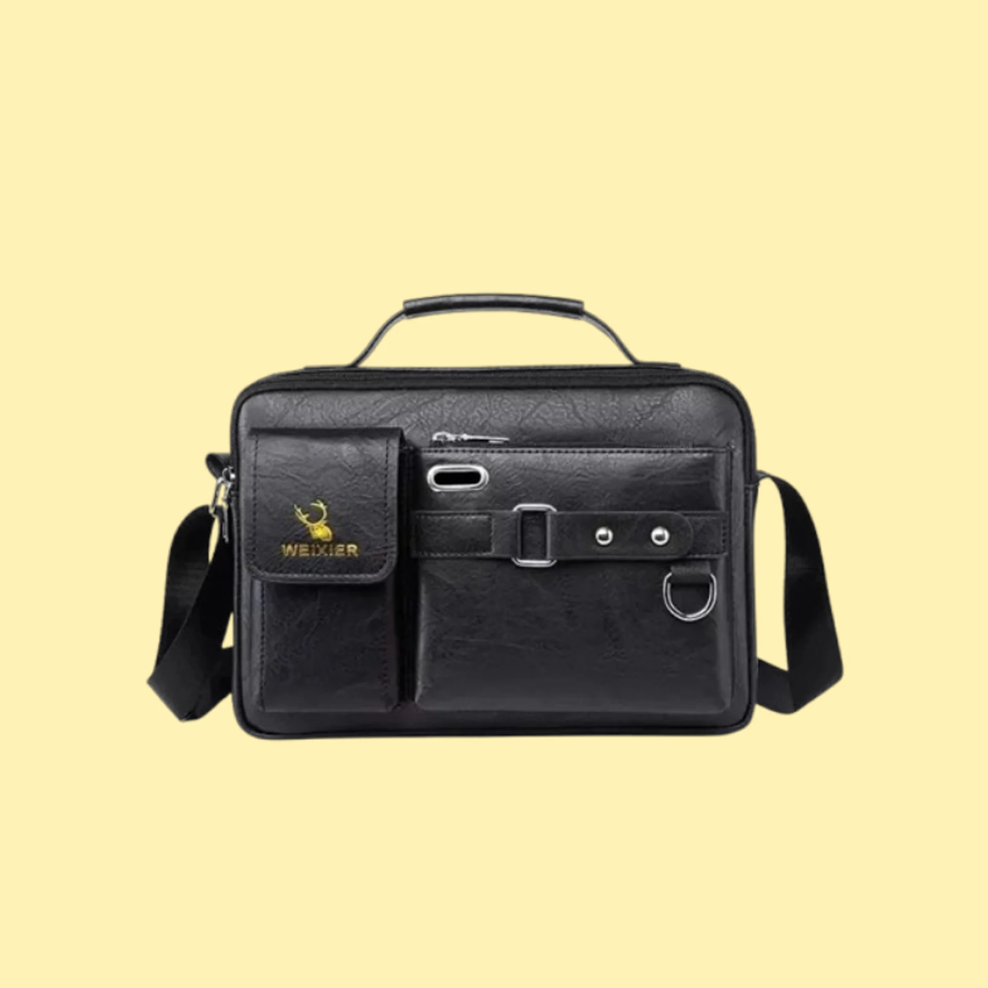 Men's PU Leather Shoulder Bag Fashion Male Real Cowhide Messenger Cross body Bag Men Business Travel Handbag Boy Phone Bag