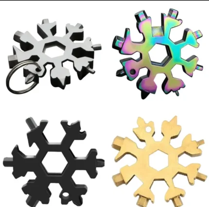 18 In 1 Snowflake Multi Tool Keychain Outdoor Survival Hex Wrench Screwdriver