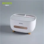 ECOCO Premium Living Room Tissue Box with Built-in Phone Holder & Storage
