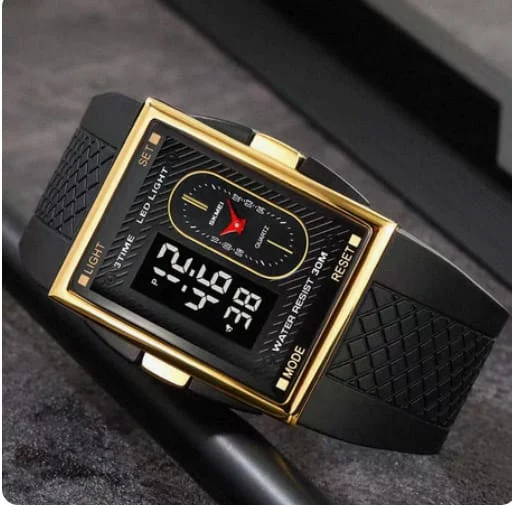 Luxury Square Dual Display Men's Sports Watch