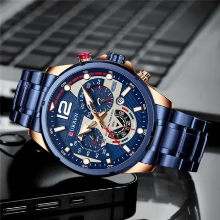 Brand Men's Three-Eye Six-Pin Sports Quartz Waterproof Multifunction Calendar Wrist Watch