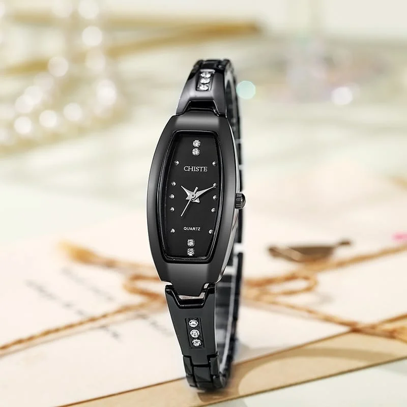 Golden Oval Watch - Stylish and Casual Women's Watch with Small Steel Strap