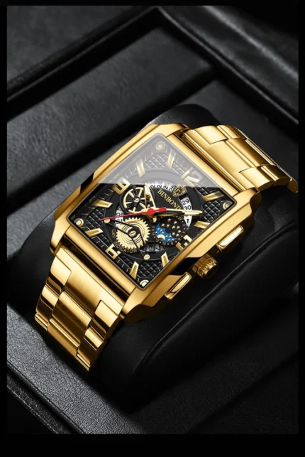 BINBOND Scratch-resistant Quartz Wristwatches for Men Luxury Luminous Waterproof Accurate Sturdy Men's Watch