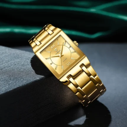 Liebig Quartz Luxury Rhinestone-studded Square Gold Waterproof Women’s Watch