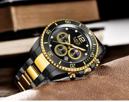 Multifunctional Quartz Watch Men's Watch Large Dial Steel Band Waterproof Business Fashion Trend Watch